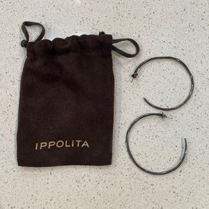 Ippolita Hammered Gunmetal Custom Earrings. NWOT. 2 1/16” diameter